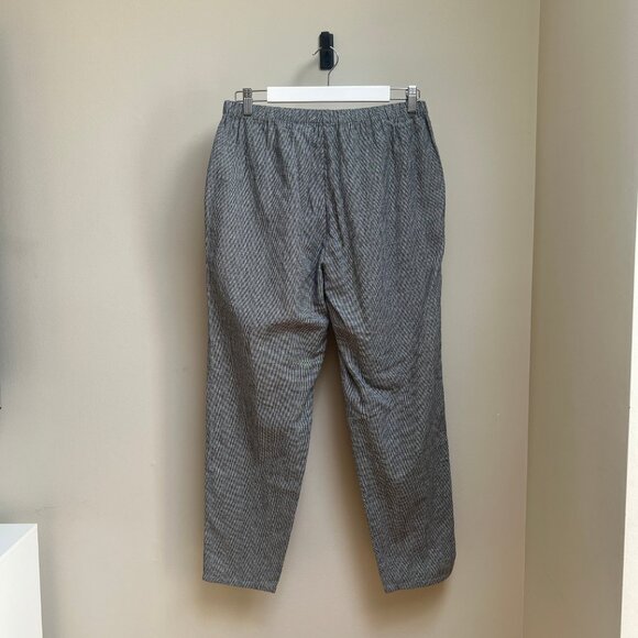 Eileen Fisher Hemp Organic Cotton Linen Grid Ankle Pants - Picture 4 of 8